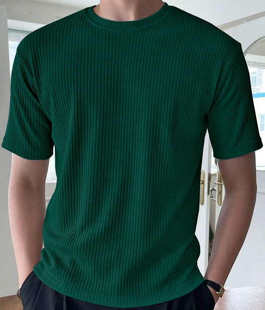 Rib T-Shirt Bottole Green