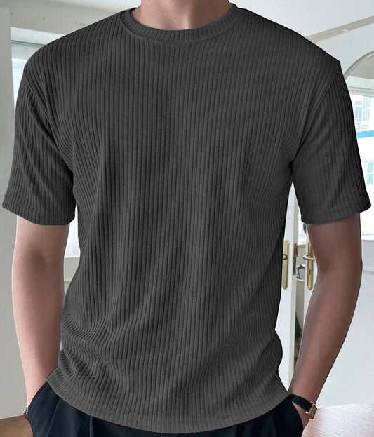 Rib T-Shirt  Dark Grey