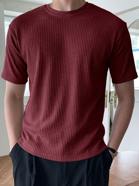 Rib T-Shirt Maroon